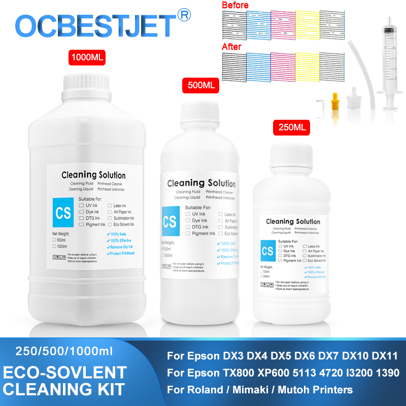 Print Head Cleaning Kit - Eco-Solvent-Tintenreinigungslösung für Epson/Roland/Mimaki/Mutoh 1390 L800 L1800