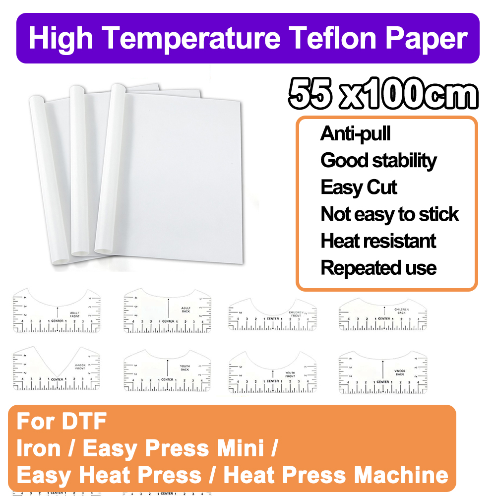 Heat Press Teflon Sheet - Teflonning Hochtemperaturbeständiges Papier für DTF-Heißpressmaschine, Sublimationsübertragung,