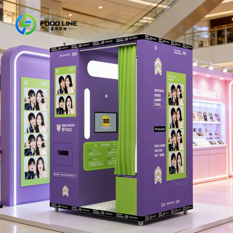 Commercial Photo Printing Kiosk - Maßgeschneiderter Fotoautomat im Sportstil mit lila
