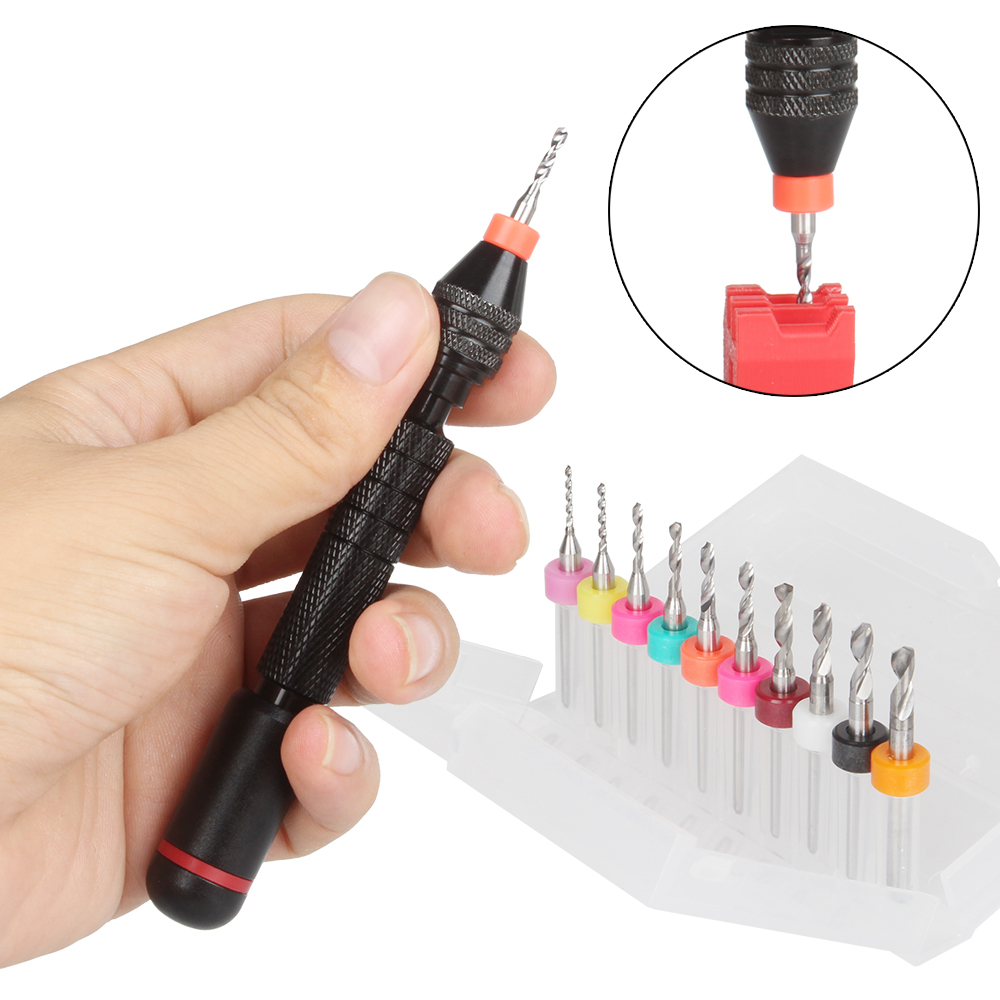 Commercial Printer - 3D-Drucker-Werkzeugset für SLA/FDM: Handbohrergriff, Drehbohrwerkzeug, manuelle