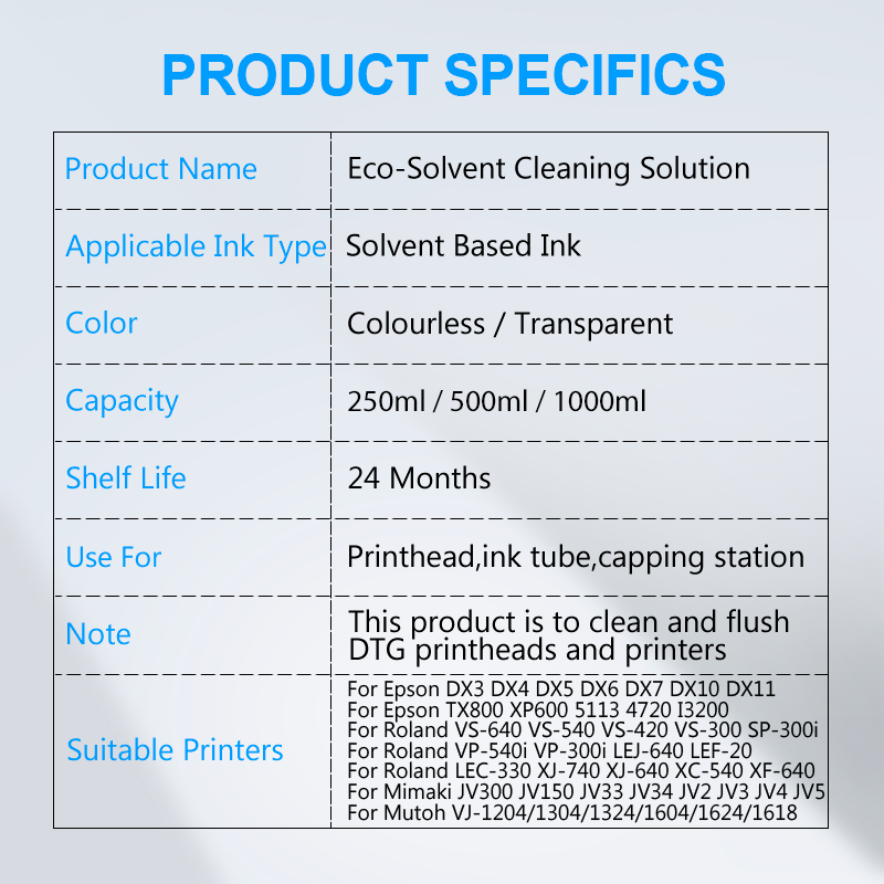 Eco-Solvent-Tintenreinigungslö – Print Head Cleaning Kit Bewertung und Preis