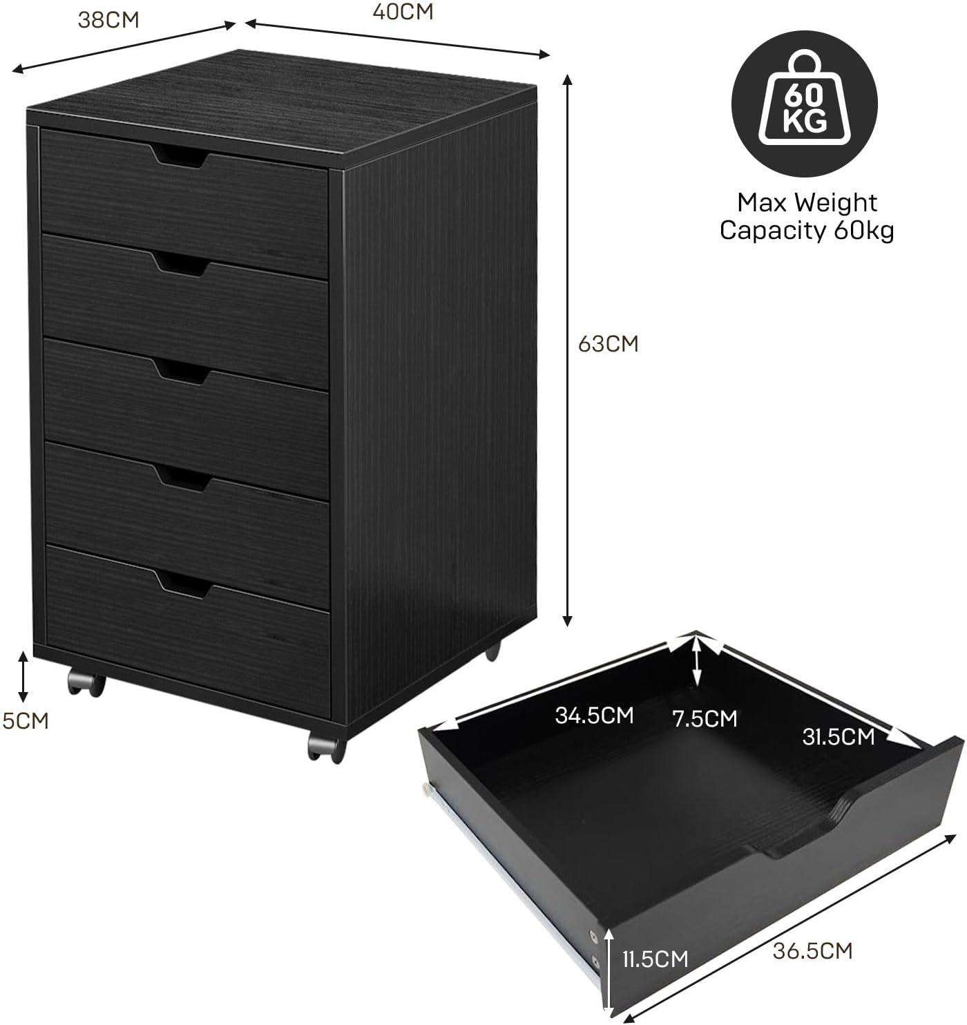 Aktenschrank mit 5 Schubladen, – Commercial Printer Bewertung und Preis