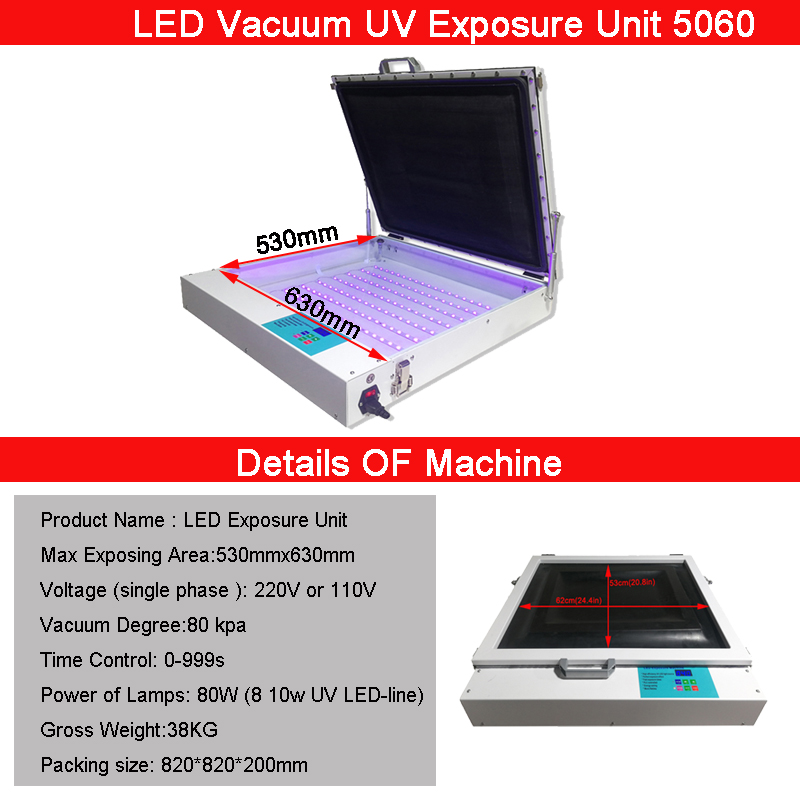 50×60cm Vakuum-UV-LED-Siebdruc – Commercial Uv Printing Machine Bewertung und Preis
